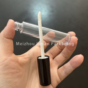 ISMAN - Serie de Tubos Cosméticos Redondos de 10 ml, Envases Vacíos para Rímel, Delineador de Ojos y Brillo Labial, Envase Transparente Negro de Lujo, Logotipo Personalizado - Product Image 3