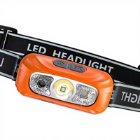 Lampe frontale LED haute puissance rechargeable par USB avec détecteur de mouvement, intensité réglable, portable, résistante à l'eau pour le camping, la randonnée et les situations d'urgence