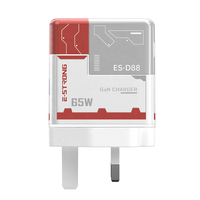 UK Plug 65W USB C Chargeur 3 Broches Téléphone Portable GaN Chargeur Type-C Adaptateur PPS Chargeur Rapide Pour Ordinateur Portable