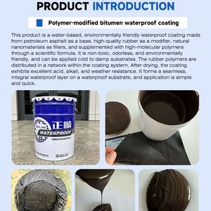 Membrane liquide imperméable résistante aux UV, revêtement d'étanchéité en asphalte modifié à haute teneur en polymères pour applications sur les murs de cuisine, les parcs et les carreaux. - Product Image 2