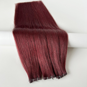 Genius Invisible Thin Weft Borgoña 99j Extensiones de cabello 50g Trama Cabello humano 100 gramos 22 24 26 pulgadas - Product Image 1