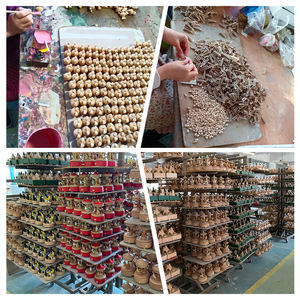 Scatole musicali di alta qualità natale girevole fiocco di neve carillon in legno per i regali di natale - Product Image 6