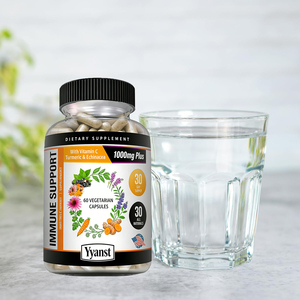 Suplemento de alta calidad para el apoyo inmunológico con vitamina C, cúrcuma, equinácea, zinc y bayas de saúco, en cápsulas, con antioxidantes. - Product Image 3