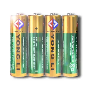 YONGLI C long shelf life carbon batteries china factory supplier r6 battery aa um-3 1.5v r6p batteries