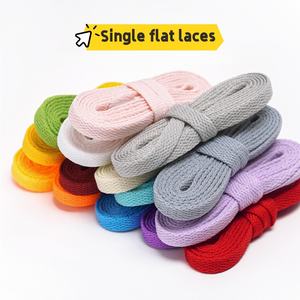 Haute qualité personnalisable imprimé 8mm largeur monocouche lacets 50-200cm longueur 57 couleurs lacets plats décontracté Polyester - Product Image 5