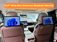 Moniteur d'appuie-tête ultra-fin 4G LTE de 13,5'' avec miroir sans fil, GPS/WiFi/caméra Bluetooth pour appels vidéo, 6+128G