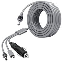 Kabel daya Dc 3 dalam 1 Starlink 18AWG, perangkat pengisian daya Mini On-board kompatibel dengan kabel DC USB C ke DC mobil Mini Starlink