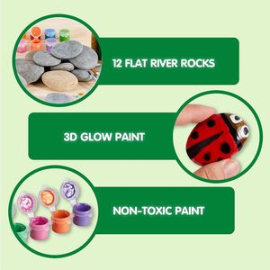 Perfect Kraft Family Creative Activity Rock <b>Painting</b> Kit Non-Toxic <b>Painting</b> Toddler Birthday Gifts for Children - Product Image 4