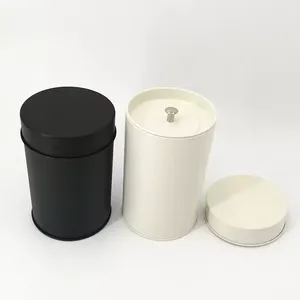 High Quality Empty Round Small <strong>Tin</strong> Canister Airtight Food Grade Coffee Bean <strong>Tin</strong> Containers Double Lid Tea <strong>Tin</strong> - Product Image 3