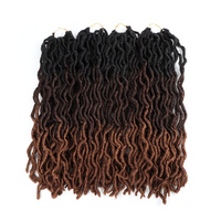 Offre Spéciale – Cheveux Synthétiques Tressés en Fibre Haute Température de 18 Pouces – Fausses Locks Gypsy # Cheveux à trame simple 1B/30/27 doux pour le crochet