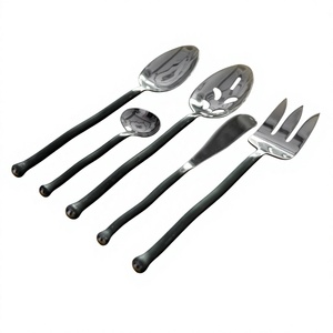 Ensemble de couverts tendance en acier inoxydable forgé à la main, 5 pièces, couverts modernes pour mariage, table à manger, utilisation en vaisselle - Product Image 1