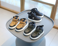 Baskets montantes unisexe pour enfants 2026 avec fermeture auto-agrippante, tige en cuir, confortables, vente en gros d'usine, design personnalisé