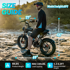 Vélo électrique <span class=keywords><strong>VTT</strong></span> 20 pouces 15 Ah avec moteur intégré, vélo électrique rapide, cyclomoteur électrique, vélo hybride, vélo électrique tout-terrain pour adultes - Product Image 6