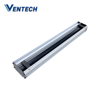 Diffuseur linéaire Ventech AC à grille dissimulée au plafond avec lampe magnétique pour maintenance et éclairage