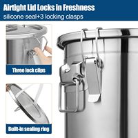 Conteneur de stockage d'huile liquide en acier inoxydable SS304 de 6L, 12L, 21L, 33L, bidon hermétique pour lait avec clips de verrouillage