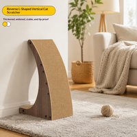 Griffoir vertical en forme de L pour chat, en carton ondulé, avec cadre en MDF, 60 cm, mobilier d'intérieur