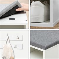 Ensemble de rangement pour chaussures, banc à chaussures avec 9 compartiments, armoire à chaussures avec banc rembourré et 9 crochets pour l'entrée du couloir