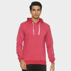 Casual clean Cotton fleece <b>men</b> hoodies with front <b>pouch</b> rib edges and adjustable hood built <b>for</b> daily styling <b>Men</b> Hoodies - Product Image 1