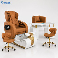 Chaise de pédicure professionnelle pour spa avec bain de pieds sans tuyauterie et lumière LED pour salon de manucure