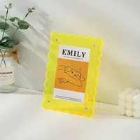 Cadre d'affichage ondulé en résine colorée avec support magnétique transparent pour photos instantanées, style occidental, pour Noël