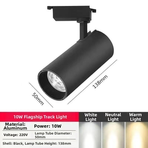 Projecteur LED sur rail en aluminium COB pour villes de troisième catégorie, Ra90, garantie 2 ans, pour magasin de vêtements, hall d'exposition, rail linéaire 3 voies - Product Image 6