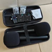 2 Micros Bâtonnets 2 Pièces 3 en 1, Microphone Lavalier Sans Fil Anti-Bruit pour iPhone Android Caméra Enregistrement Live Interview Vlog