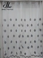 Voile de fenêtre brodé transparent, rideau translucide pour la vente en gros résidentielle tropicale
