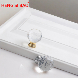 厂家直销水晶玻璃钻石球形拉手，适用于橱柜和装饰家具 - Product Image 4