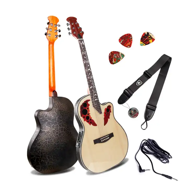 Großhandel Ovation runde zurück Elektrische Akustische Gitarre mit 4-band pickup 41 Zoll Semi akustische gitarre