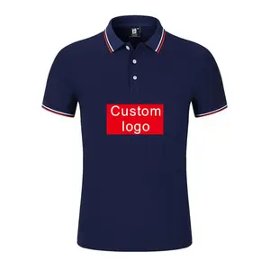 Camiseta polo masculina com logotipo personalizado, camisa polo casual de manga curta para presente, camisa polo com novo design, logotipo bordado de verão