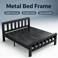 Cadre de lit métallique plat réglable en hauteur, robuste, en fer, taille King Size, pour dortoirs d'étudiants et hôtels – Approvisionnement direct usine