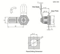 Serrure à came en alliage de zinc pour mobilier de bureau, vente en gros d'usine, serrure à cylindre pour classeur, qualité ANSI Grade 2