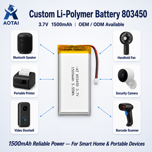 Batterie Li-Polymère Rechargeable Haute Capacité 1500mAh 3.7V 803450 Taille Personnalisée pour Banque d'Alimentation et Terminal de Paiement (POS) – Vente Directe Usine - Product Image 3
