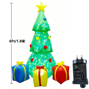 1.8-Meter Christmas <b>Tree</b> Inflatable Gift Box with Built-In LED <b>Lights</b>, <b>Outdoor</b> Courtyard Christmas Decoration Ornaments - Product Image 3