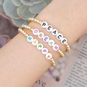 <span class=keywords><strong>Bracelet</strong></span> en acier inoxydable pour hommes et femmes, avec perles rondes boho, colorées, bon marché, fait à la main, vente en gros, nouvelle mode - Product Image 4