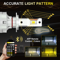 Ampoules de phare intelligentes Gview Faros 12V LED avec application de contrôle, H7/H18 Canbus sans erreur, lumière réglable, personnalisées 6000K, lampe avant