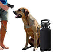 Douche portable en ABS pour grands chiens - Kit de rinçage pour salle de bain et camping en extérieur avec pompe manuelle de 5 L, gonflage manuel, en stock
