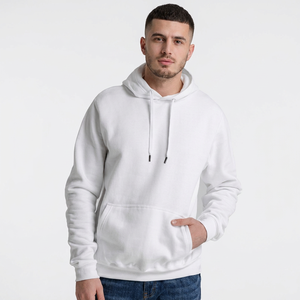 Sweat à capuche pour homme Pull à capuche en coton mélangé pour homme Sweats à capuche à cordon de couleur unie - Product Image 1