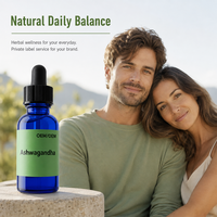 Gouttes liquides d'Ashwagandha OEM, Extrait d'Ashwagandha, Complément alimentaire à base de plantes, Marque privée, Nutrition quotidienne pour adultes, Services OEM