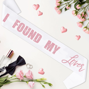 Écharpe de demoiselle d'honneur « J'ai trouvé mon amoureux » pour la Saint-Valentin, la fête prénuptiale, les décorations de fête pour future mariée, les cadeaux et les faveurs en satin - Product Image 3