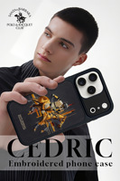 Nouvelle Tendance Style Affaires POLO Cedric Étui Antichoc Brodé pour iPhone 17 Pro Max 16 Pro Max