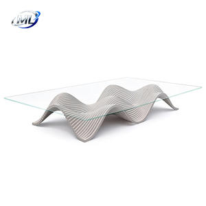 Parametric Customized Solid Wood Furniture Oak Veneer Modern Side Coffee <b>Table</b> for Living Room <b>clear</b> Glass Oval Allure Luxury - Product Image 1