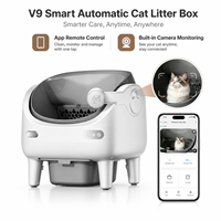 Bac à litière automatique pour plusieurs chats, conception ouverte, contrôle à distance par application, spray désodorisant, pieds détachables