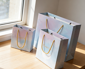 Gradient Feather <b>Paper</b> Gift Bag, Made of <b>Thick</b> White Cardboard-Vietnam FSC Certified Luxury Packaging Factory - Product Image 5