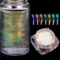 Vernis à ongles effet licorne vert/indigo/violet Hypershift ultra caméléon Aurora Iridicent Pigment Shift blanc