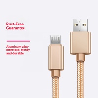 Câble de données 3M pour téléphones mobiles, câble micro USB tressé en nylon, charge rapide
