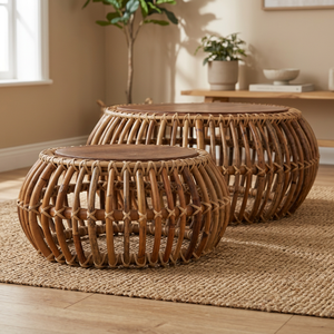 Indian Durable Modern Rattan Nordic Bohemian Style Handmade Custom Bamboo Frame Waterproof Eco-Friendly 2-Seater Foldable - Product Image 1