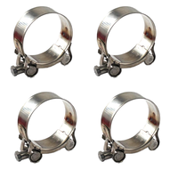 Collier de serrage robuste à vis en T poli, simple vis, en acier inoxydable 304, réglable pour échappement de turbocompresseur, métrique