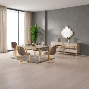Athome Istanbul Metal Dining <b>Table</b> Model ISTANBULDINING02 190 cm <b>Expandable</b>/Extendable Modern Design for Hotel and Home Use - Product Image 2