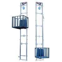 Monte-chargeurs de fret, élévateurs de marchandises hydrauliques muraux pour entrepôts, type rail de guidage, commande électrique à distance